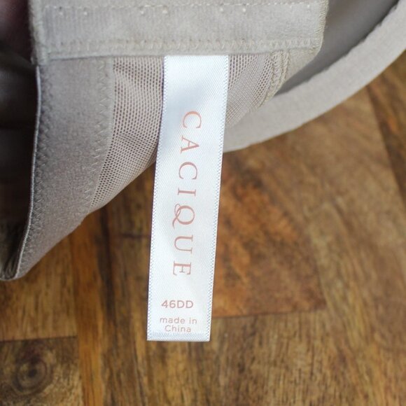 Cacique Smooth Lightly Lined Full Coverage Bra Eyelash Lace Nude 46DD Plus - Picture 12 of 12